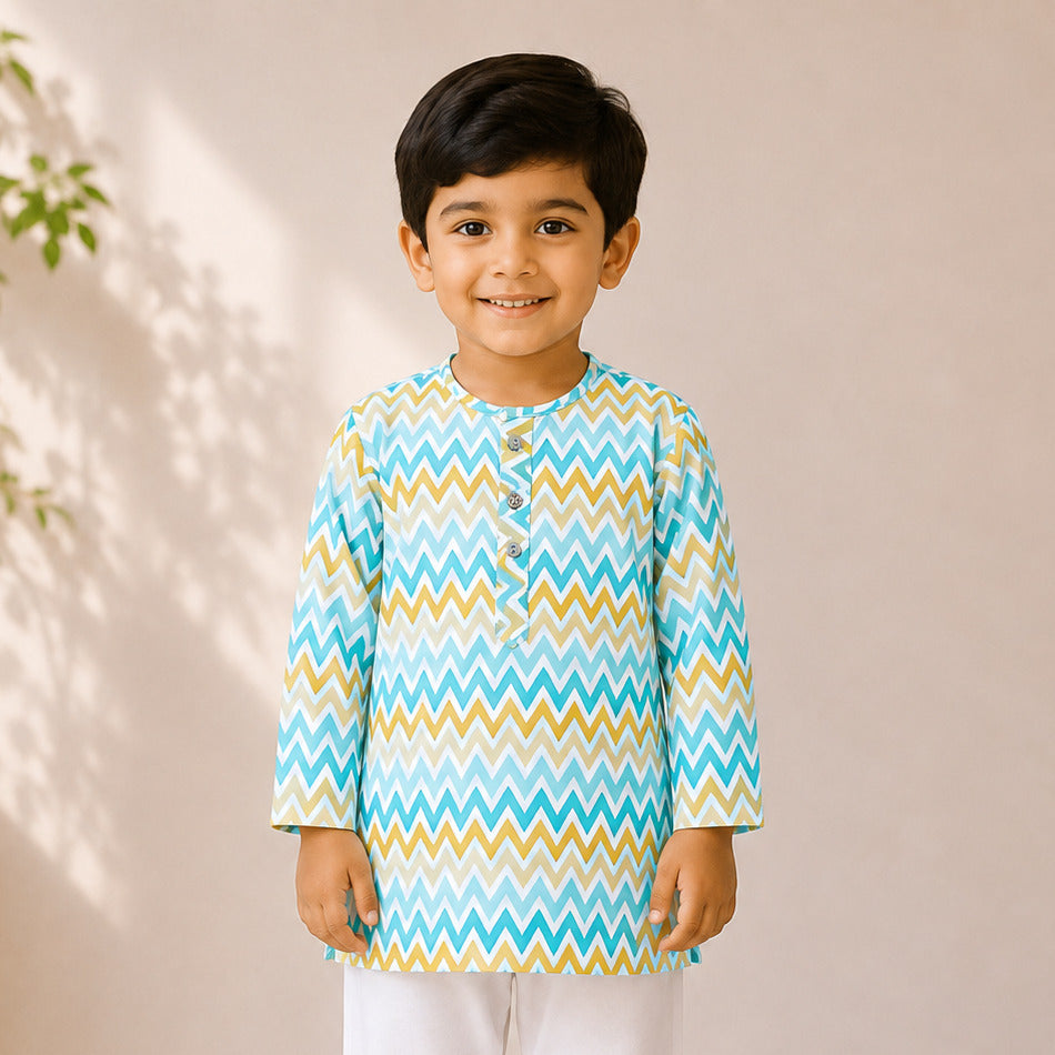 Spring Zig-zag Kurta Set (Unisex)