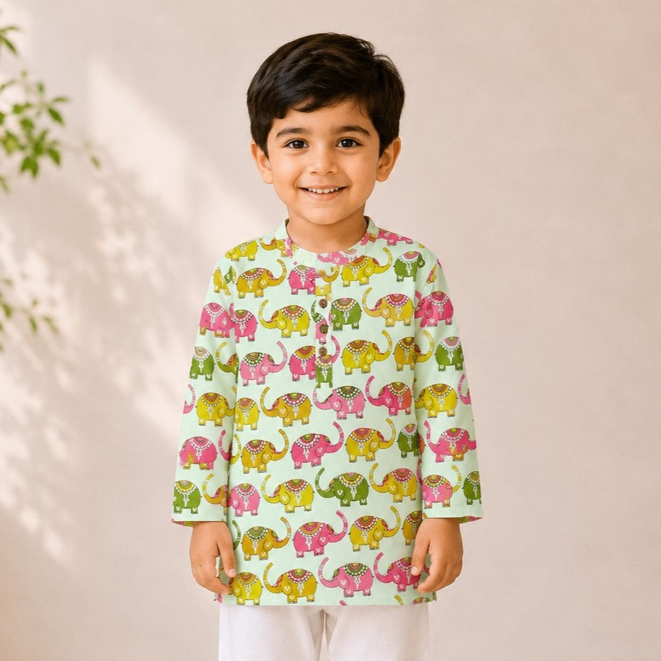 Elephant Carnival Kurta Set (Unisex)