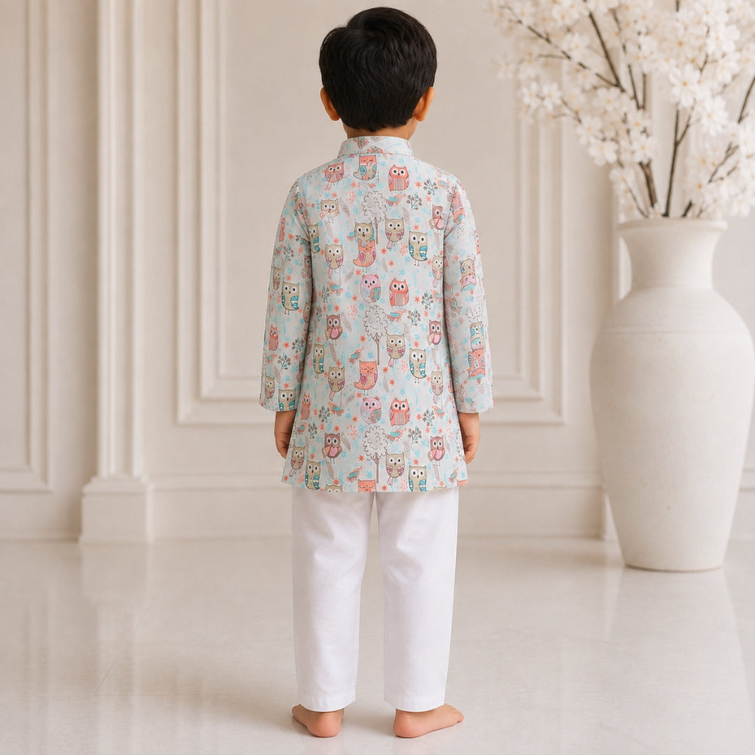 Owl Parade Kurta Set (Unisex)