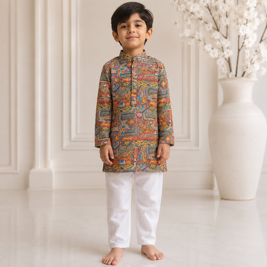 Regal Bloom Kurta Set (Unisex)