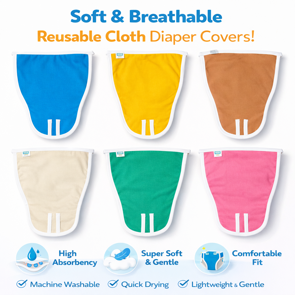 Zikku Washable Cotton Cloth Nappy tied on newborn