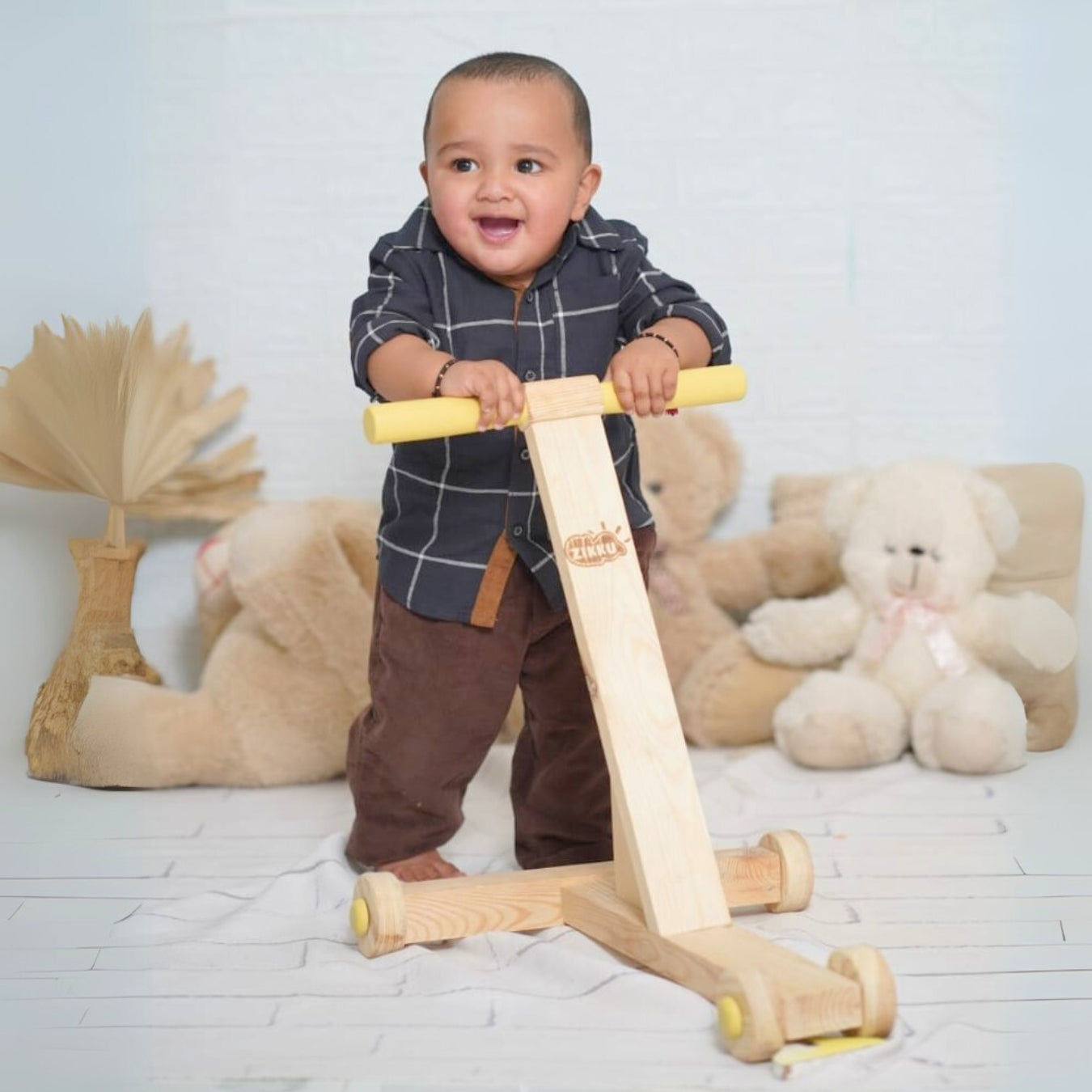 Traditional Handmade Wooden Baby Push Walker (6-24M)