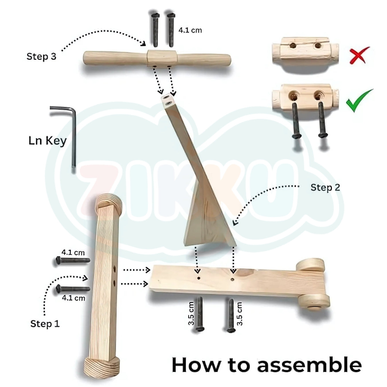 Traditional Handmade Wooden Baby Push Walker (6-24M)