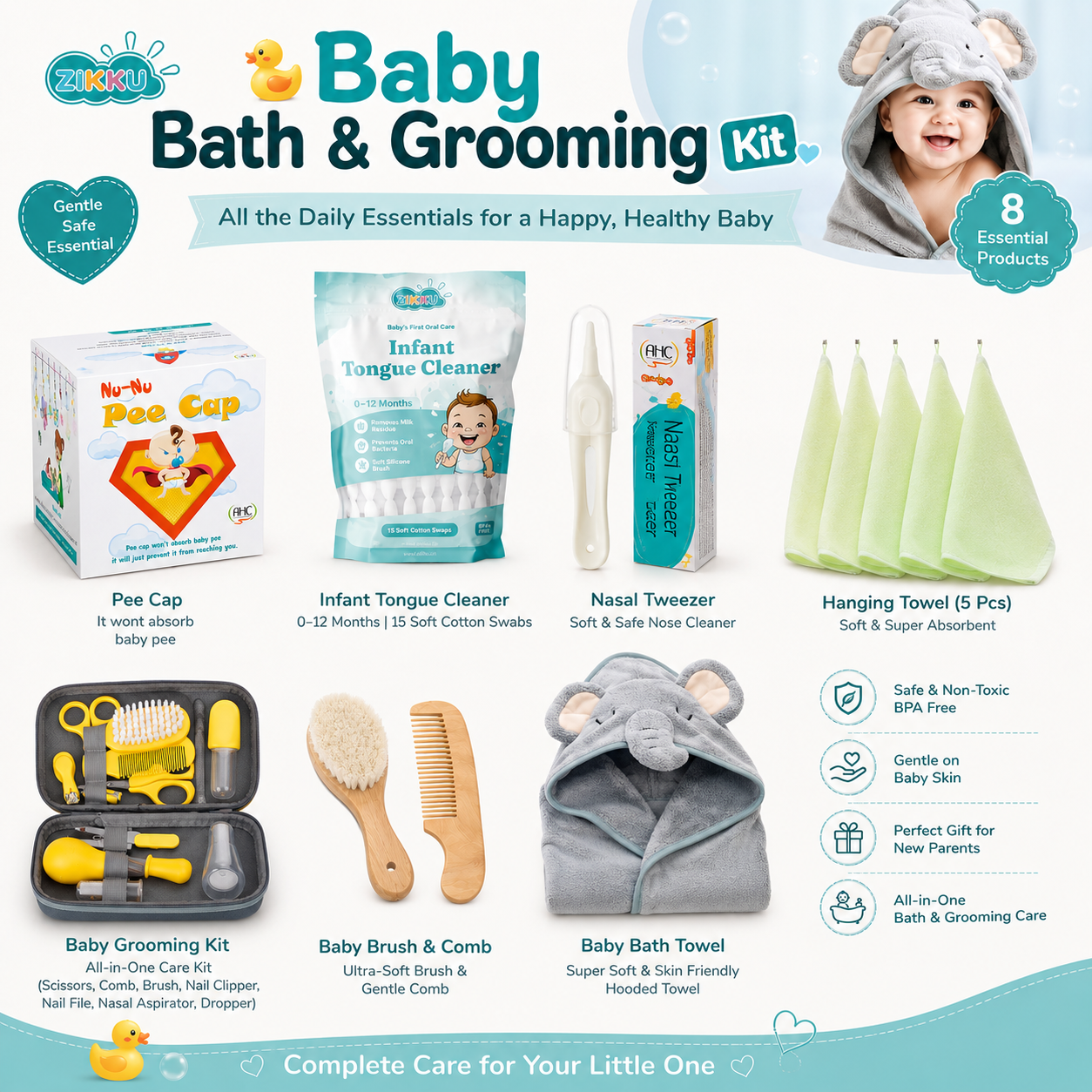 Baby Bath & Grooming Kit — Complete Daily Care for Your Baby