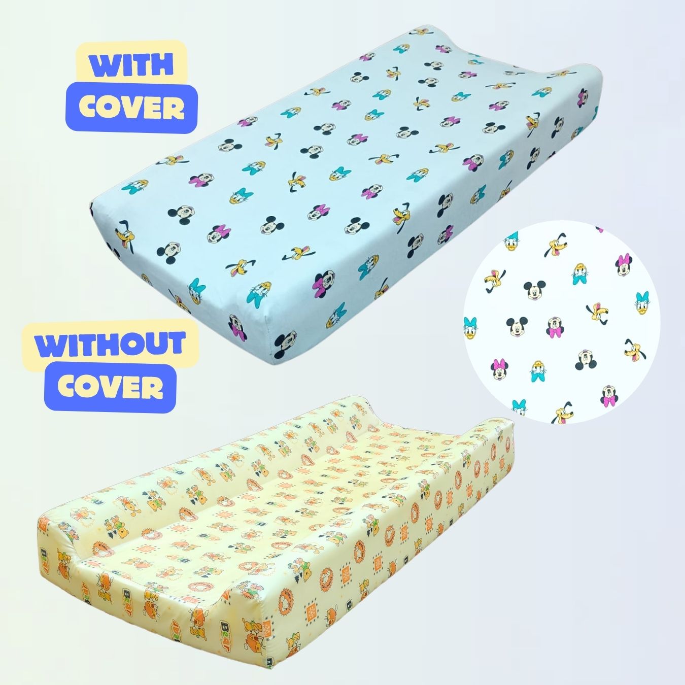 Diaper Changing and Massage Bed/Pad with Cover and Safety Belt for Newborn