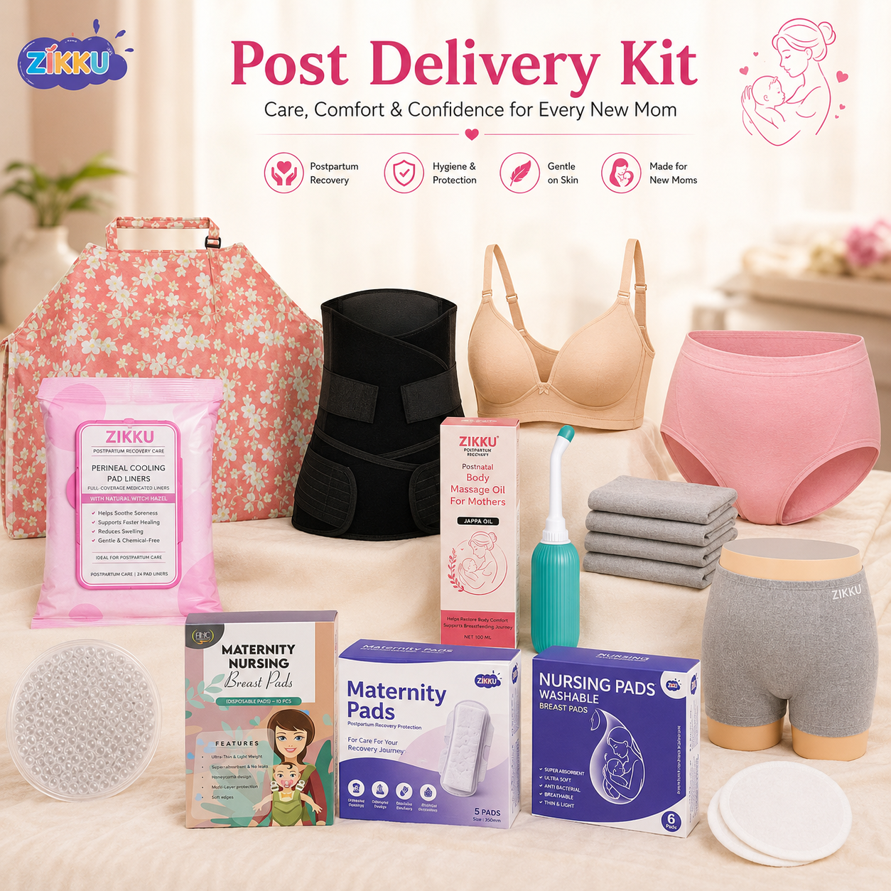 Zikku Post Delivery Kit The Indian Postpartum Recovery Kit