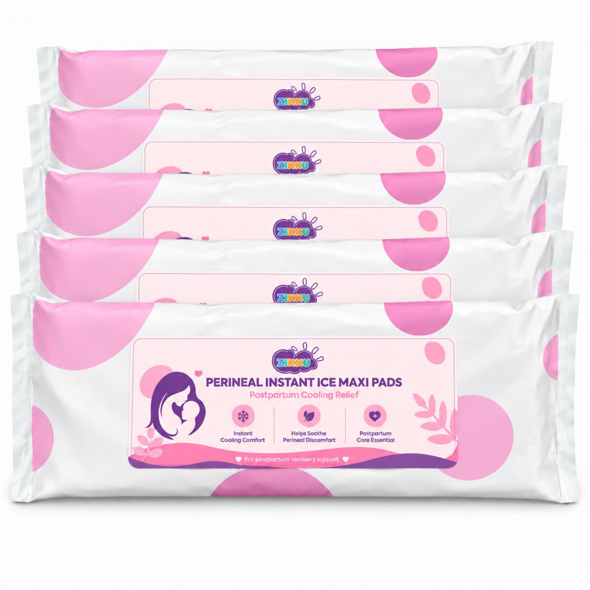 Perineal Instant Ice Maxi Pads for Postpartum Cooling Relief, Single-Use Absorbent Pads