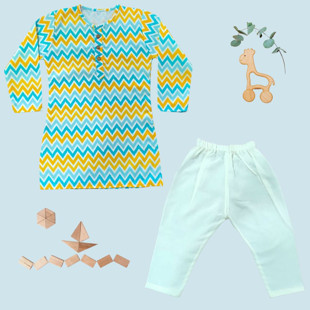 Spring Zig-zag Kurta Set (Unisex)