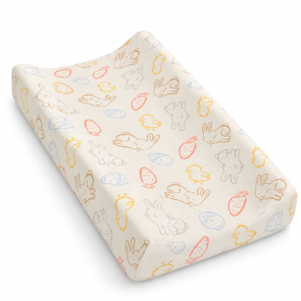 Baby Diaper Changing and Massage Pad with Safety Belt (Carrot Print)