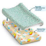 Baby Diaper Changing and Massage Pad with Safety Belt (Green Dots)