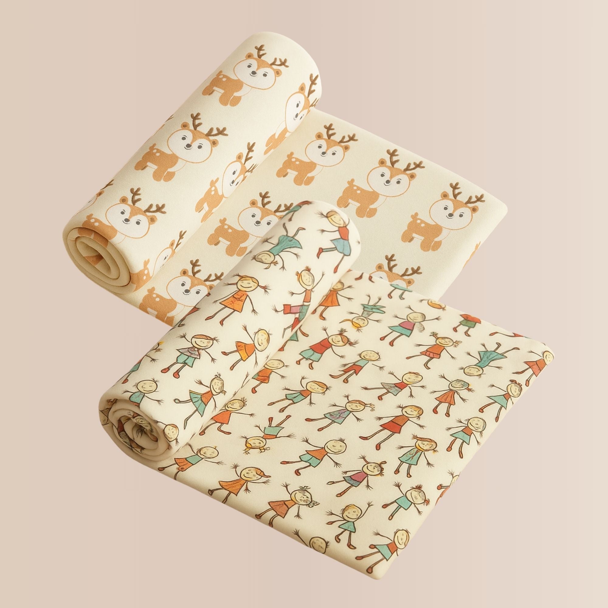 Printed Baby Dry Sheet | Waterproof & Reusable Mattress Protector | Soft & Absorbent | Pack of 2