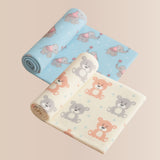 Printed Baby Dry Sheet | Waterproof & Reusable Mattress Protector | Soft & Absorbent | Pack of 2