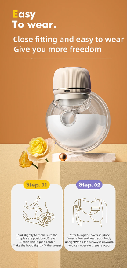 Wearable Electric Breast Pump for Breastfeeding Mothers