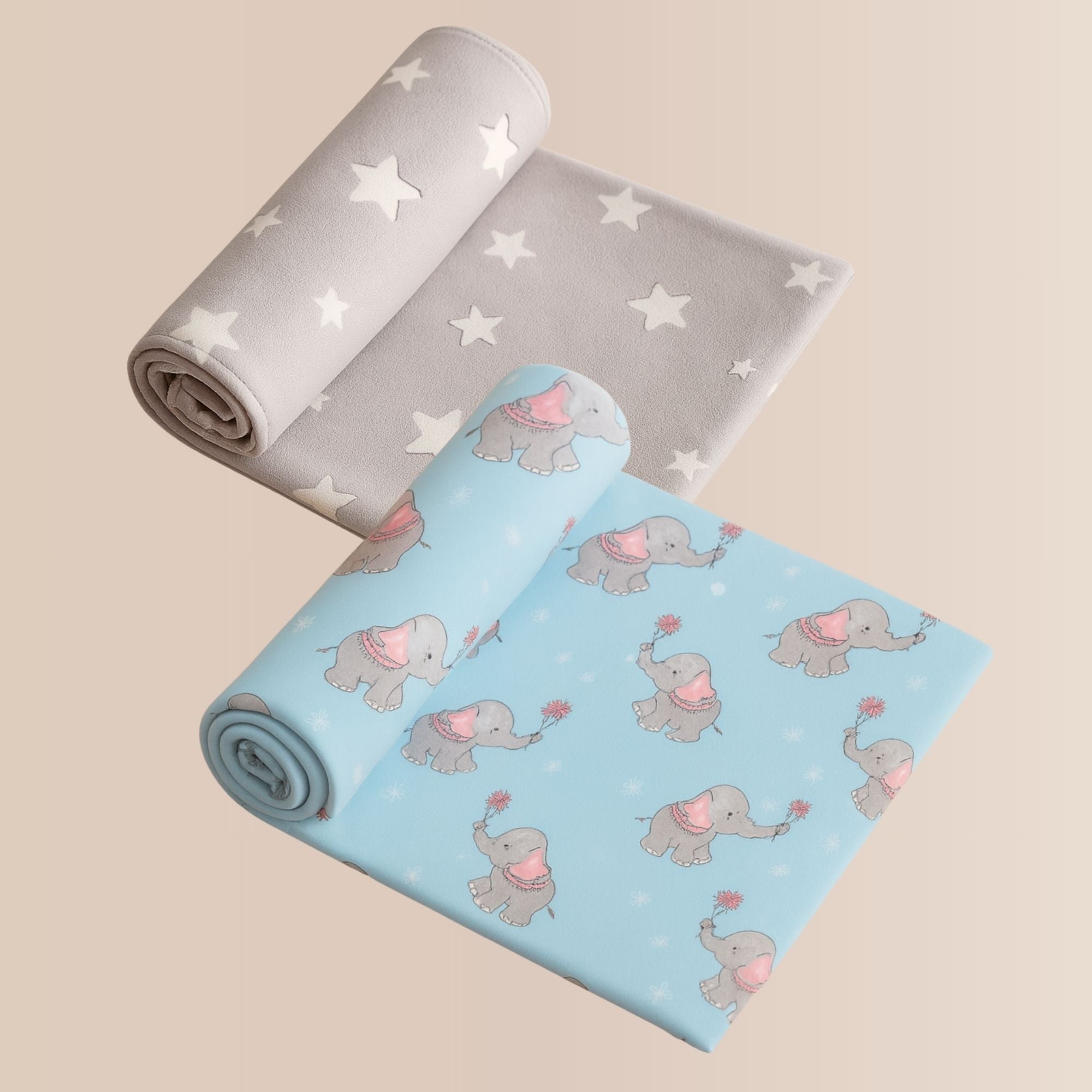 Printed Baby Dry Sheet | Waterproof & Reusable Mattress Protector | Soft & Absorbent | Pack of 2