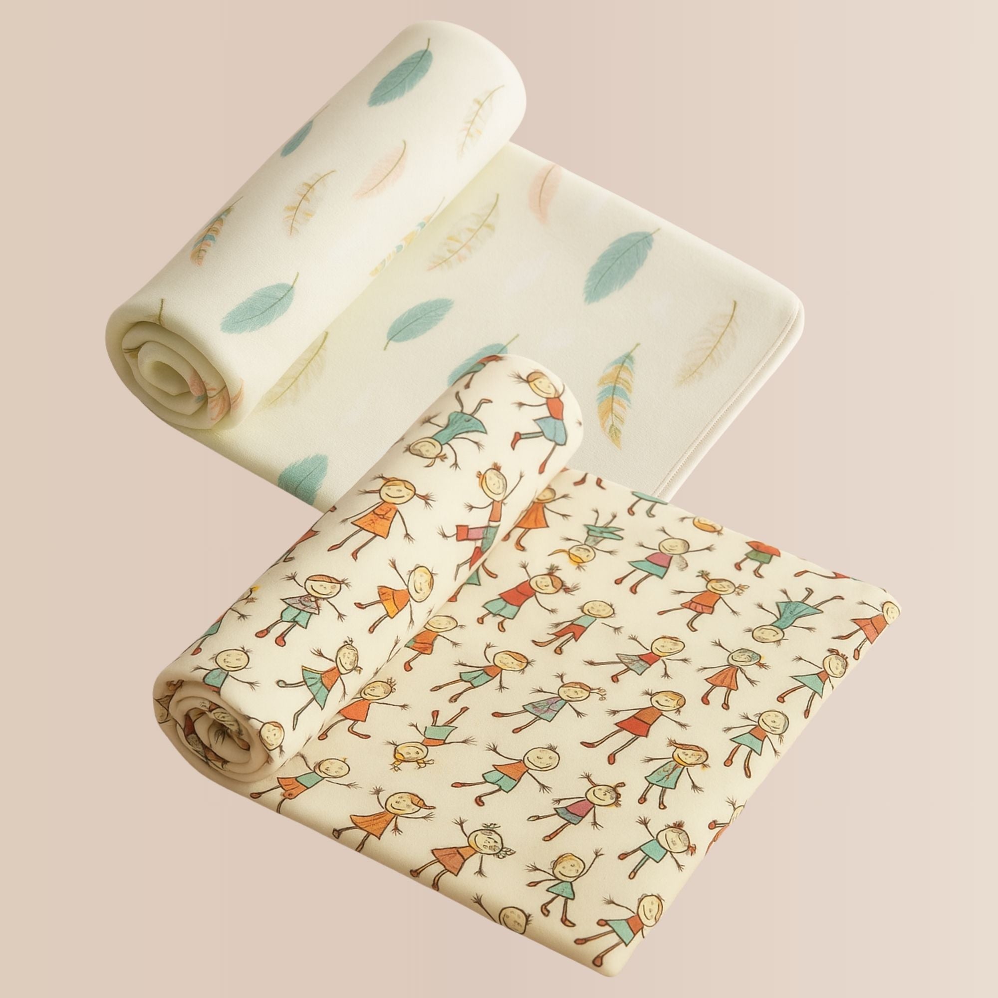 Printed Baby Dry Sheet | Waterproof & Reusable Mattress Protector | Soft & Absorbent | Pack of 2