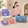 Breastfeeding Essentials Combo- 6 Reusable Nursing Pads, 2 Breast Gel Pads, 1 Cotton Nursing Cover, 1 Arm Feeding Pillow