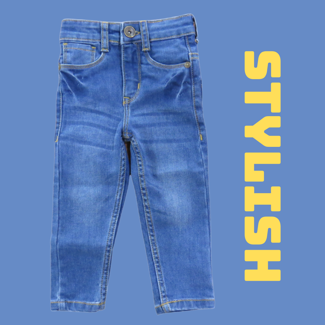 Unisex Regular Fit Cotton Jeans for Kids