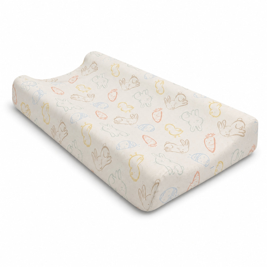 Baby Diaper Changing and Massage Pad with Safety Belt (Carrot Print)