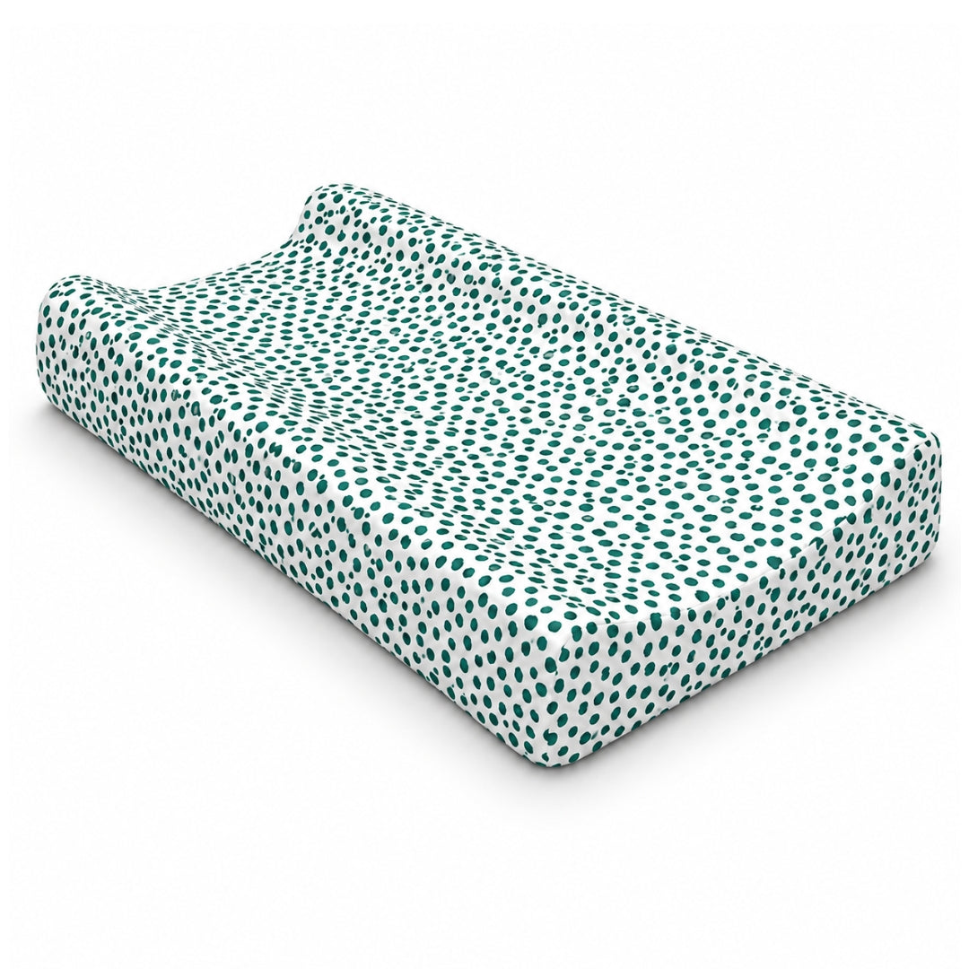 Baby Diaper Changing and Massage Pad with Safety Belt (Green Dots)