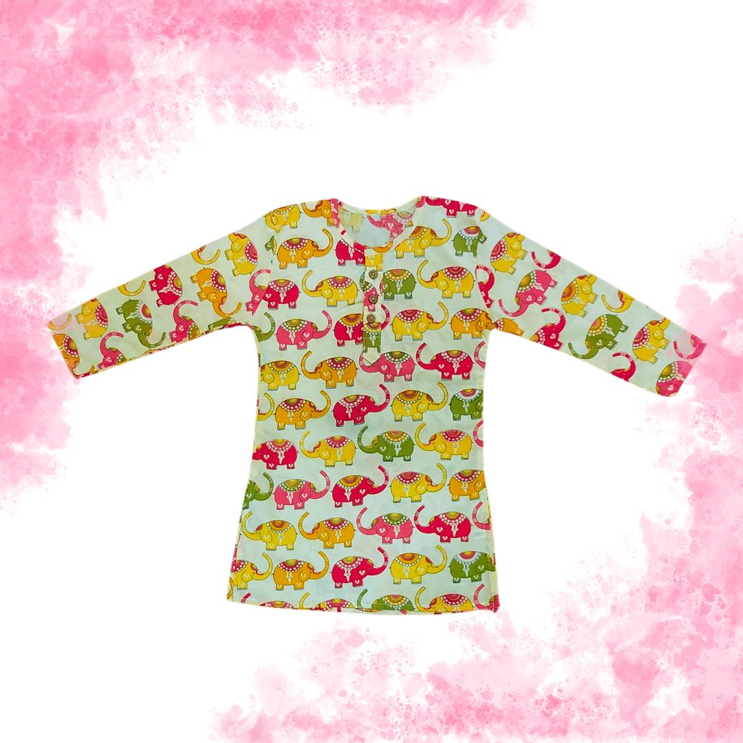 Elephant Carnival Kurta Set (Unisex)