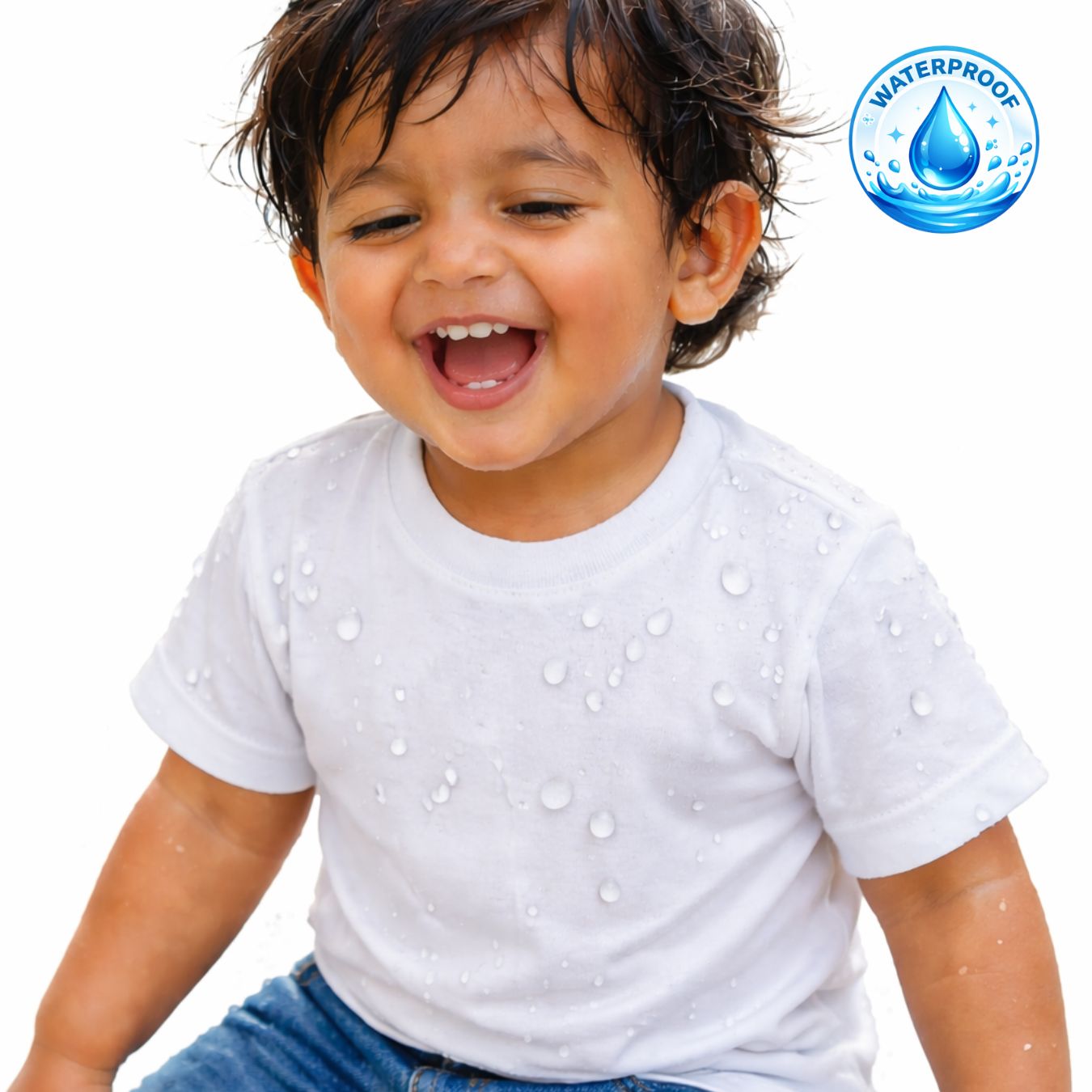 Water Resistant/Repellent T-shirt for Kids (White)