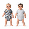 Baby Cotton Onesies Pack of 2 Dark Grey & Light Grey Combo