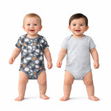 Baby Cotton Onesies Pack of 2 Dark Grey & Light Grey Combo