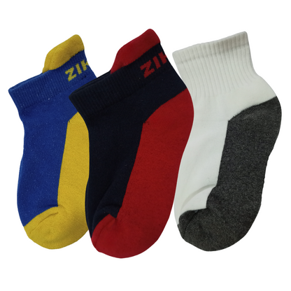 Dual Colour Ankle-length Socks Combo(3 pairs) For Kids (6-9 Years)