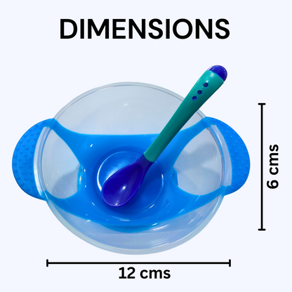 Baby Spill-Proof Silicone Suction Bowl Set with Temperature-Sensitive Spoon