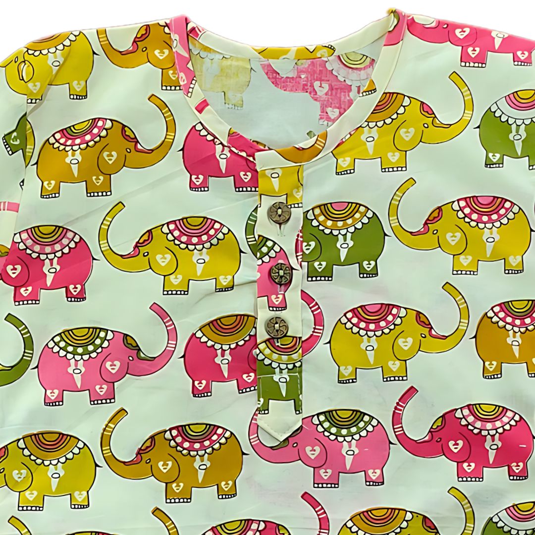 Elephant Carnival Kurta Set (Unisex)