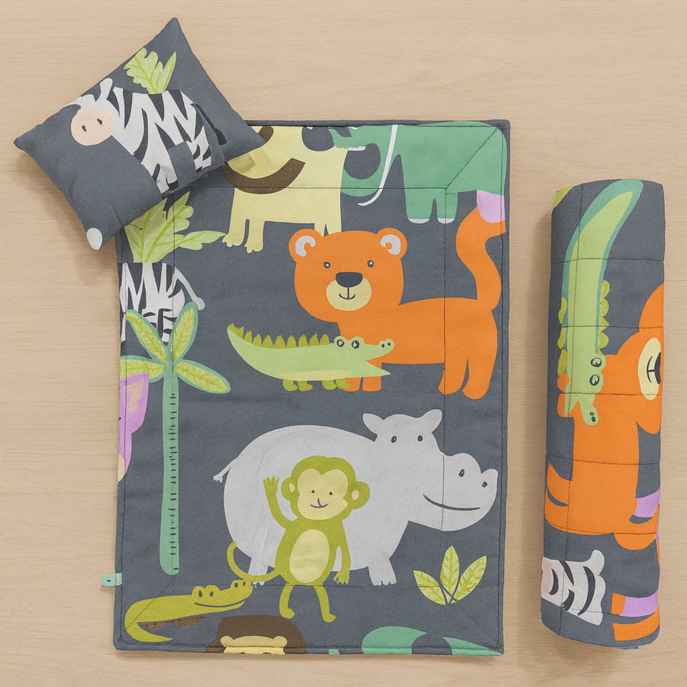 Grey Jungle Baby Bedding Set