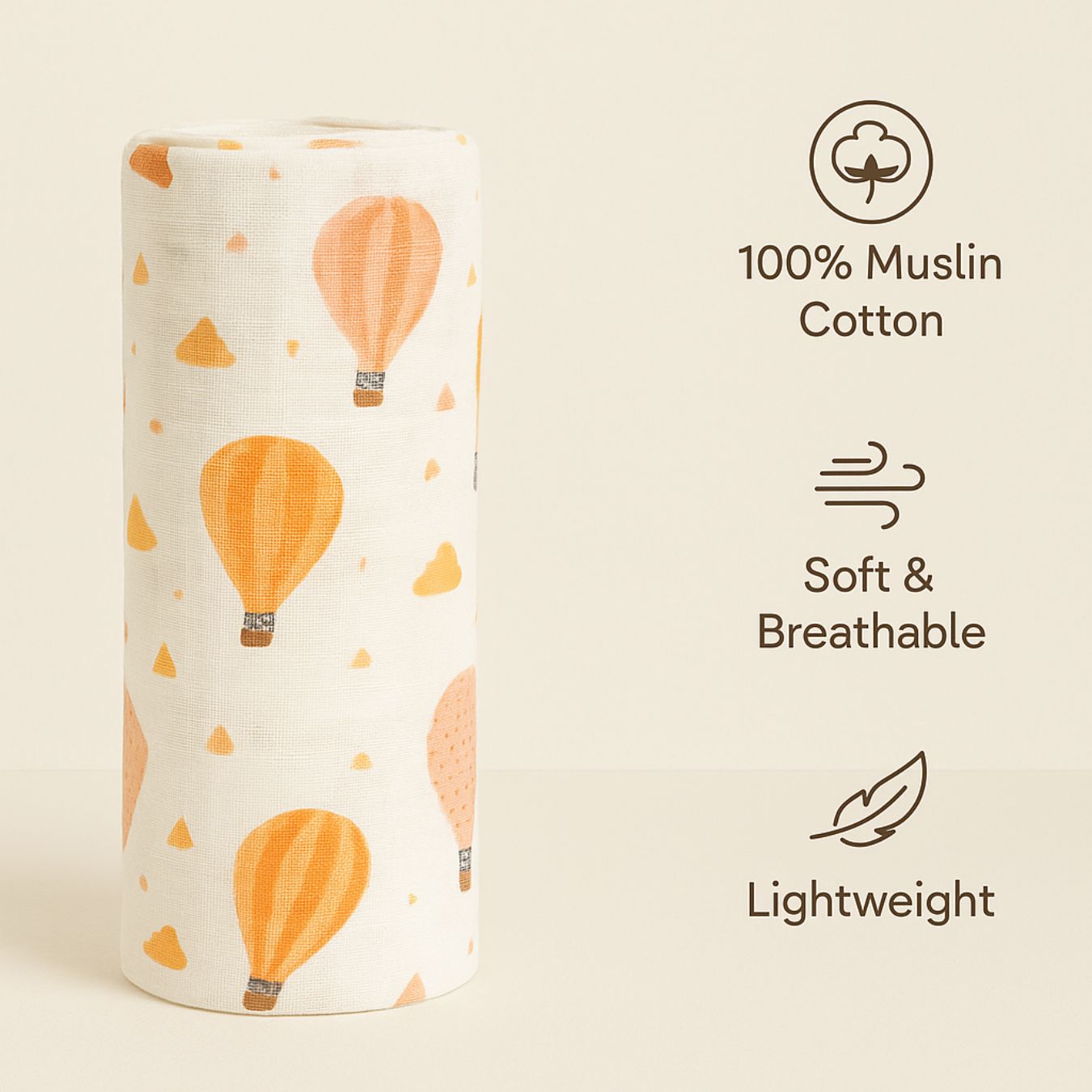 Baby Muslin Wrap/Swaddle (Set of 3)