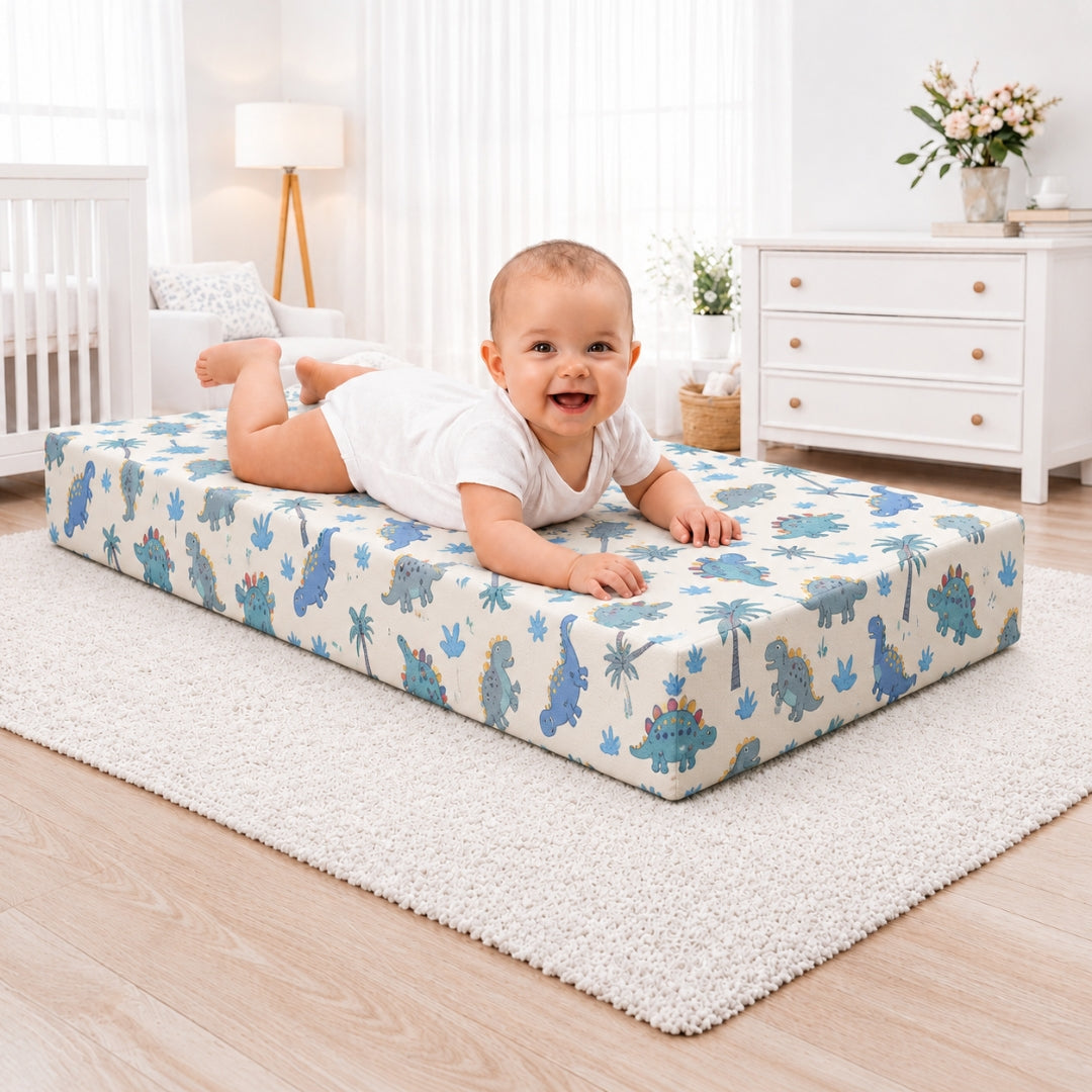 Baby Diaper Changing and Massage Pad with Safety Belt (MultiDino)