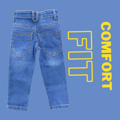Unisex Regular Fit Cotton Jeans for Kids