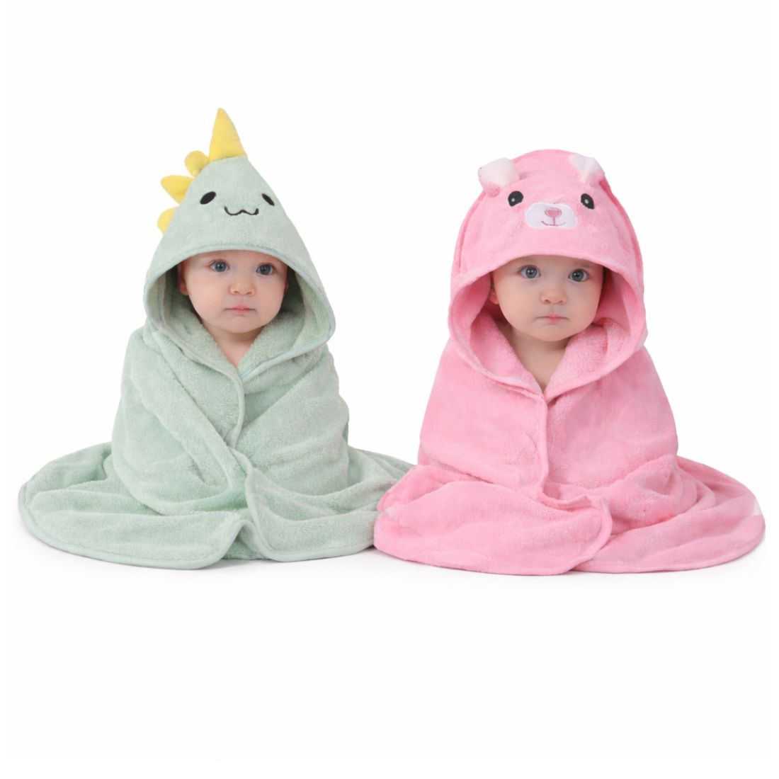 ZIKKU Ultra Soft Baby Hooded Bath Towels Set of 2