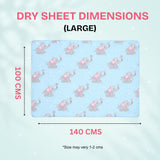 Printed Baby Dry Sheet | Waterproof & Reusable Mattress Protector | Soft & Absorbent | Pack of 2