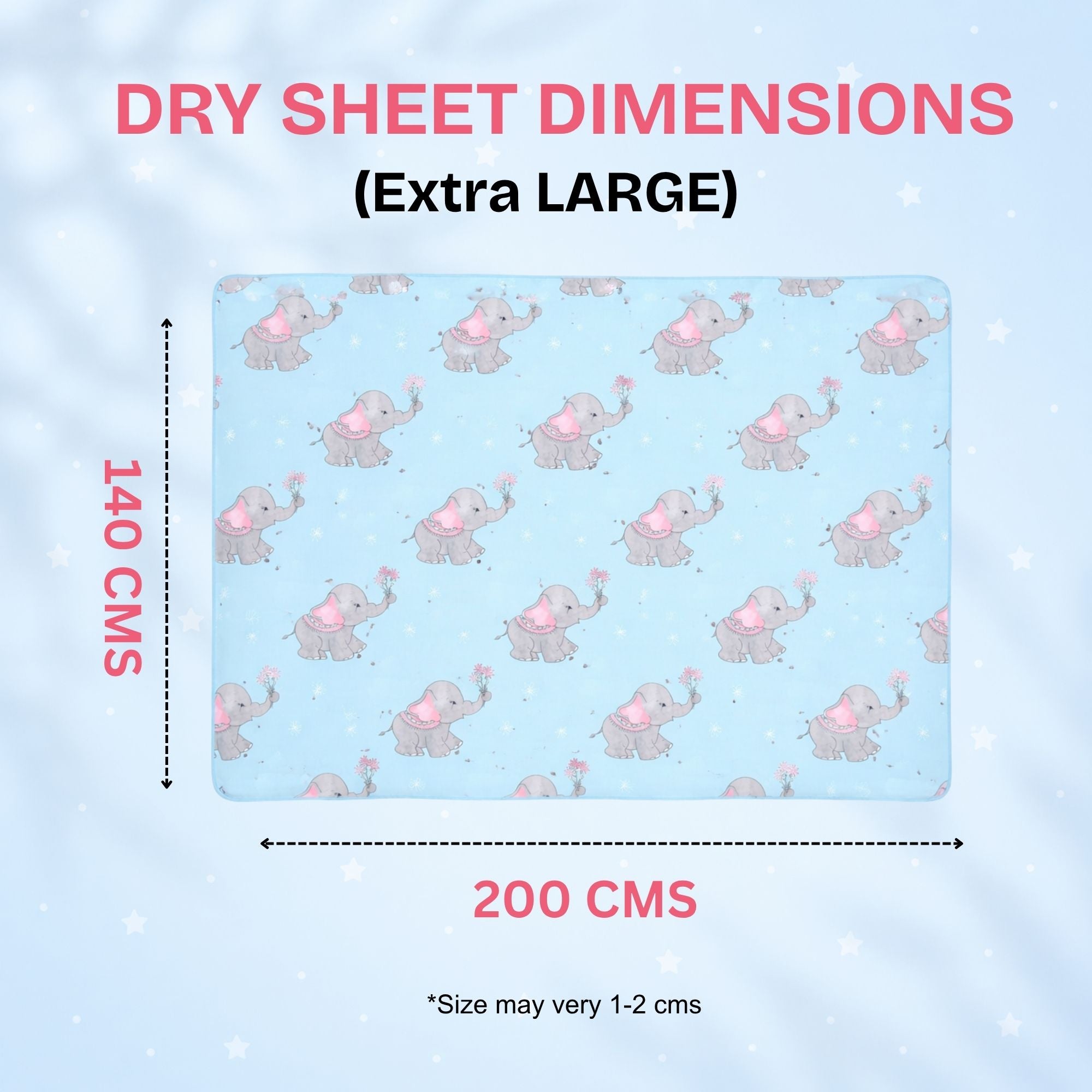 Printed Baby Dry Sheet | Waterproof & Reusable Mattress Protector | Soft & Absorbent | Pack of 2