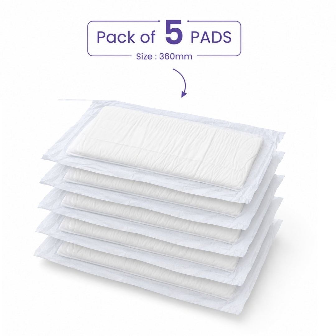350mm Maternity Pads for Postpartum Recovery Heavy Flow Pack of 5