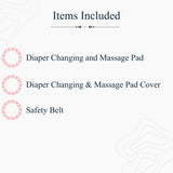 Diaper Changing and Massage Bed/Pad with Cover (Teddy Pad + Dinosaur Cover)