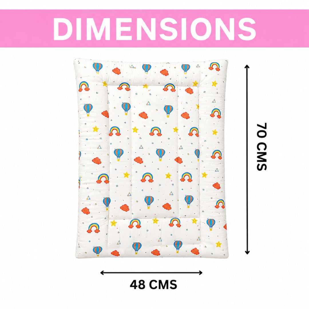 Zikku Muslin Baby Gaddi Combo Pack of 2 baby print