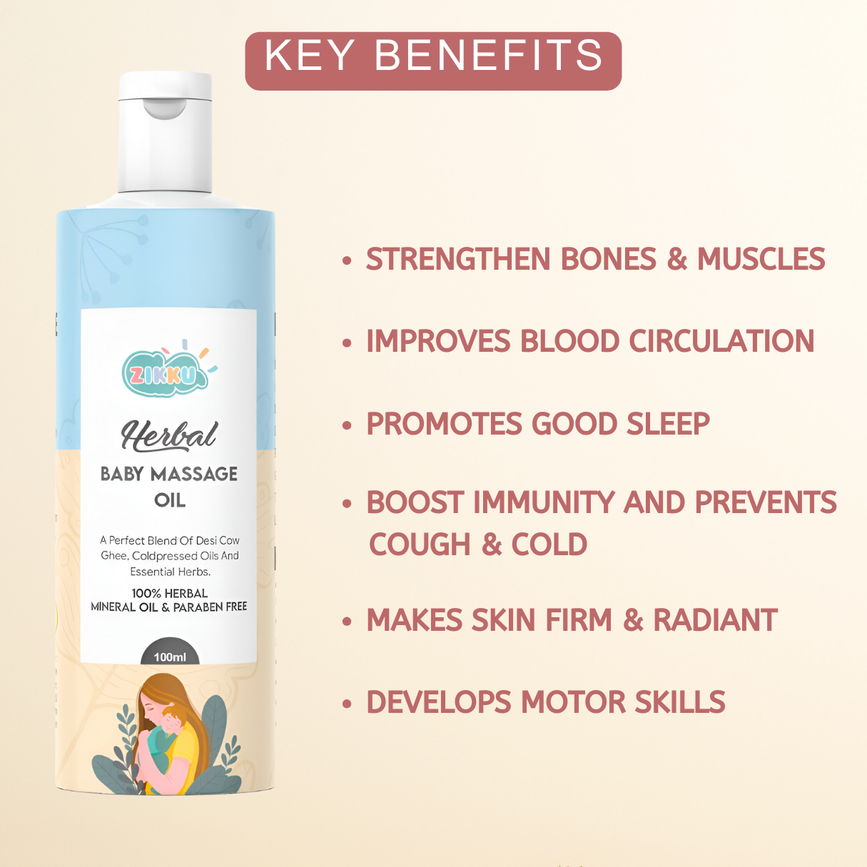 100% Herbal Baby Massage Oil (100ml)