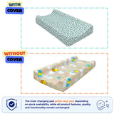 Baby Diaper Changing and Massage Pad with Safety Belt (Green Dots)