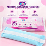 Perineal Instant Ice Maxi Pads for Postpartum Cooling Relief, Single-Use Absorbent Pads