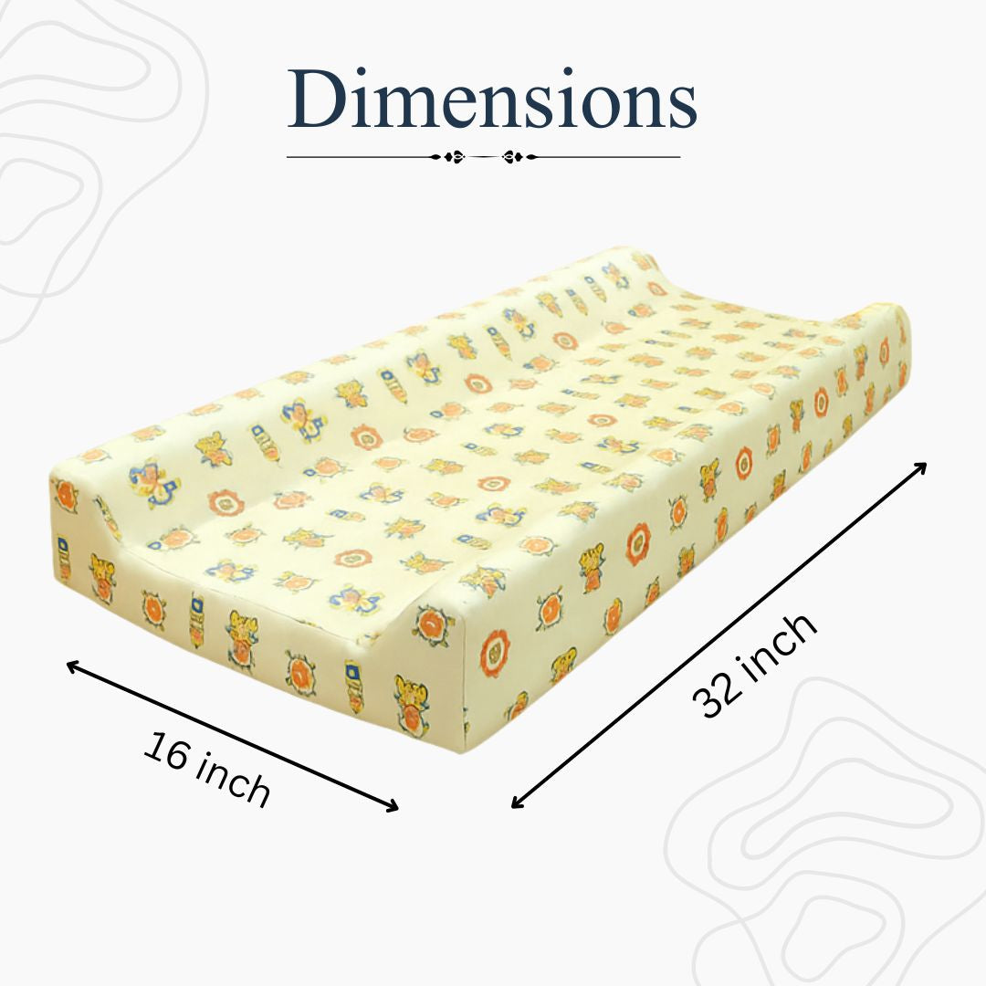 Diaper Changing and Massage Bed/Pad with Cover (Teddy Pad + Dinosaur Cover)