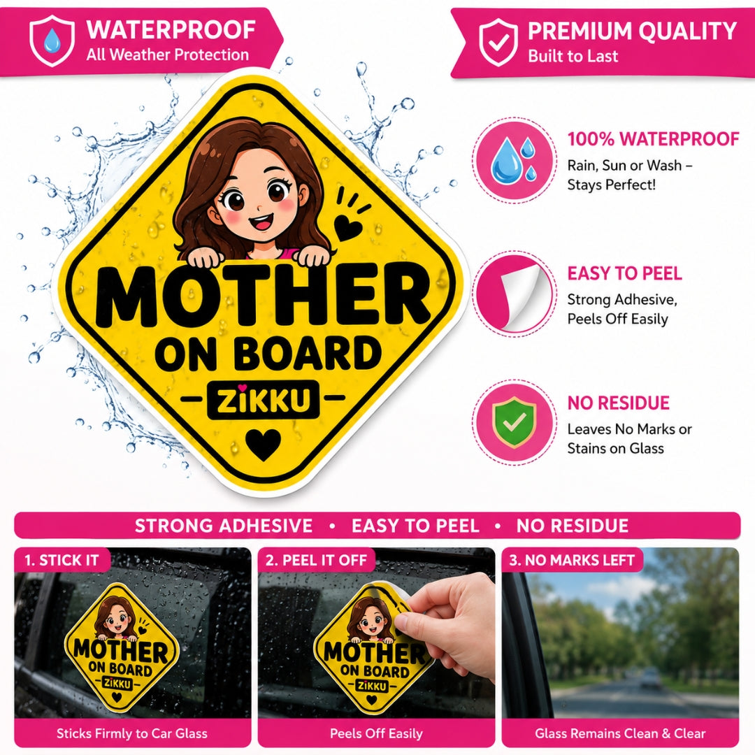 Mother on Board Car Sticker Self Adhesive Waterproof Car Window Decal