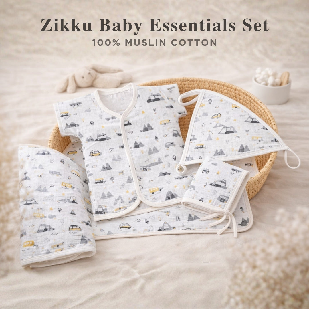 Premium Muslin Newborn Baby Gift Set with Baby Care Essentials