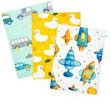 Waterproof Baby Changing Mat Set of 3 - Diaper Changing Sheets 60x45 cm (City Print)