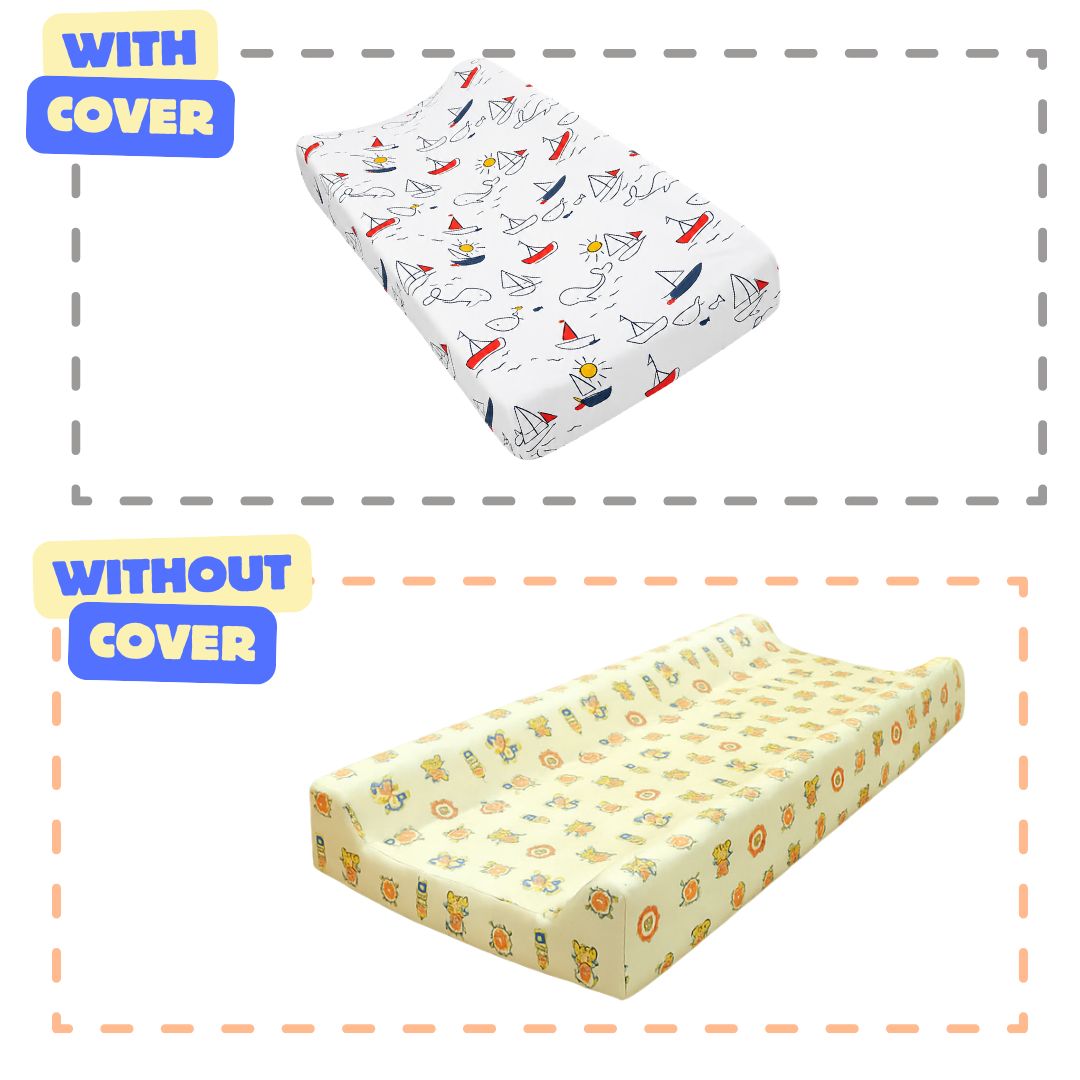 Baby Diaper Changing and Massage Pad with Safety Belt and Cover (Bee Pad – Boat Cover)