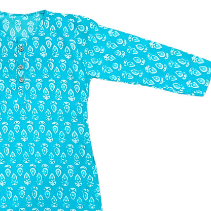 Turquoise Twirl Kurta Set (Unisex)