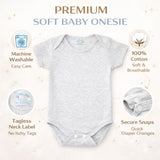 Baby Cotton Onesies Pack of 2 Dark Grey & Light Grey Combo